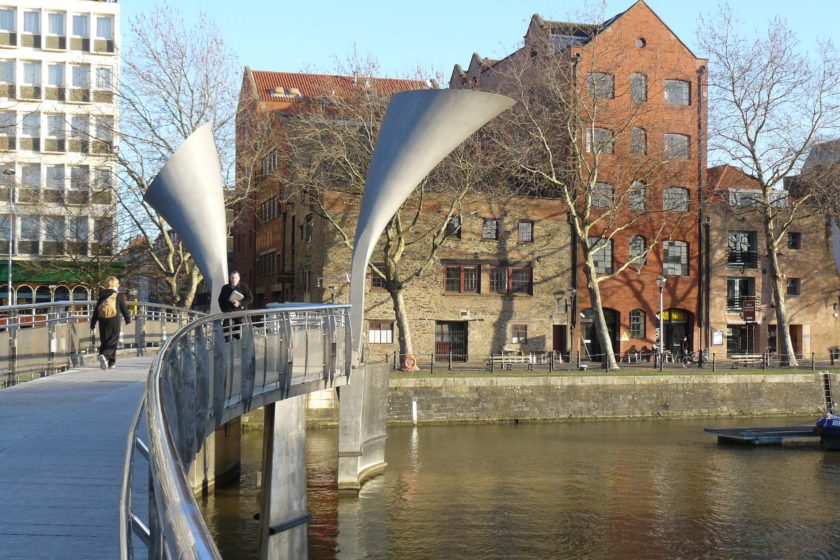 Pero's Bridge, a horned bridge offering pedestrian access from one side of the harbour to the other.