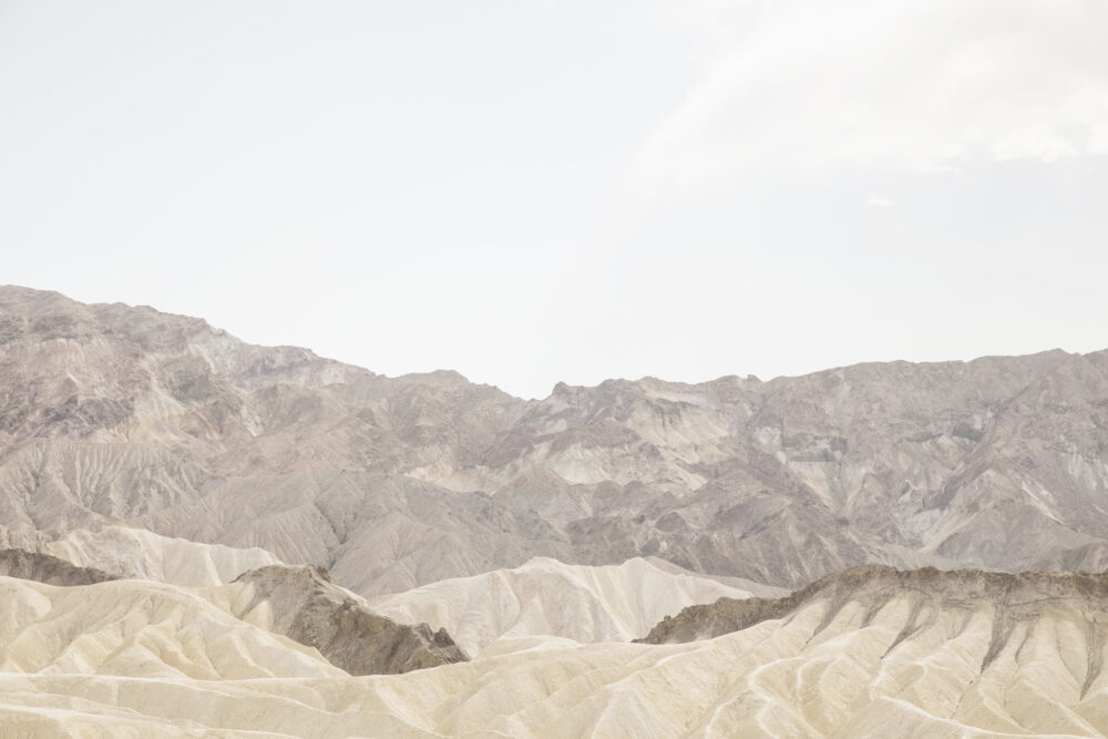 A desert mountain range - no people, animals or plants are visible in the landscape.