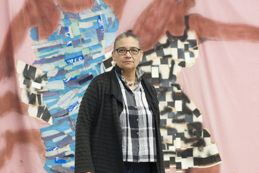 Lubaina Himid, photographed at Invisible Strategies exhibition, Modern Art Oxford (2017) Photograph by Edmund Blok