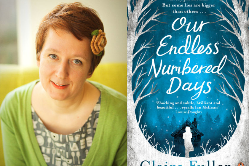 The author Claire Fuller next to their book Our Endless Numbered Days.