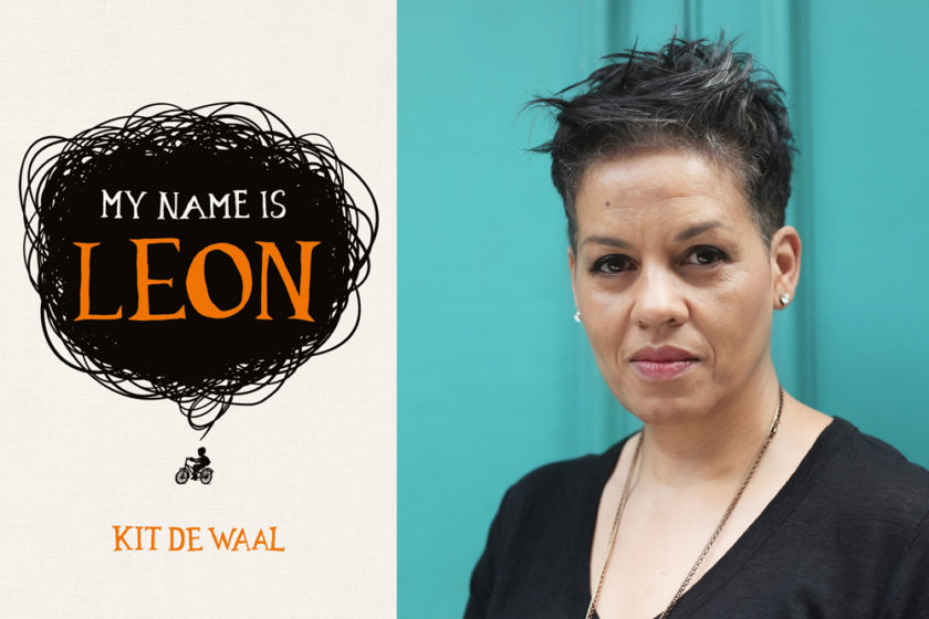 The author Kit De Waal next to their book My Name is Leon.