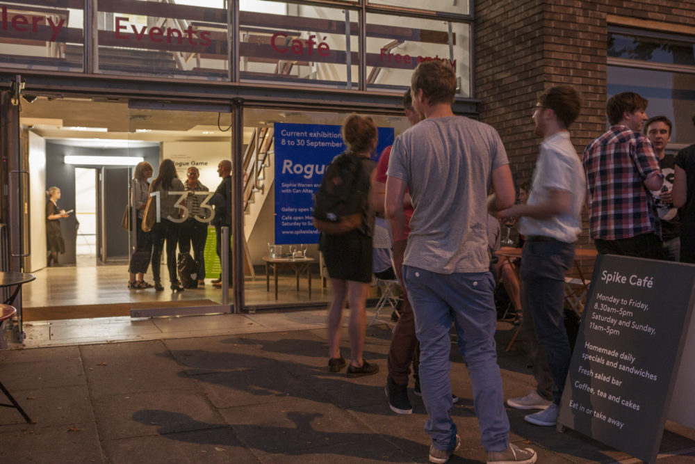 Sophie Warren and Jonathan Mosley with Can Altay, Rogue Game (2012) Spike Island, Bristol. Photograph by Max McClure