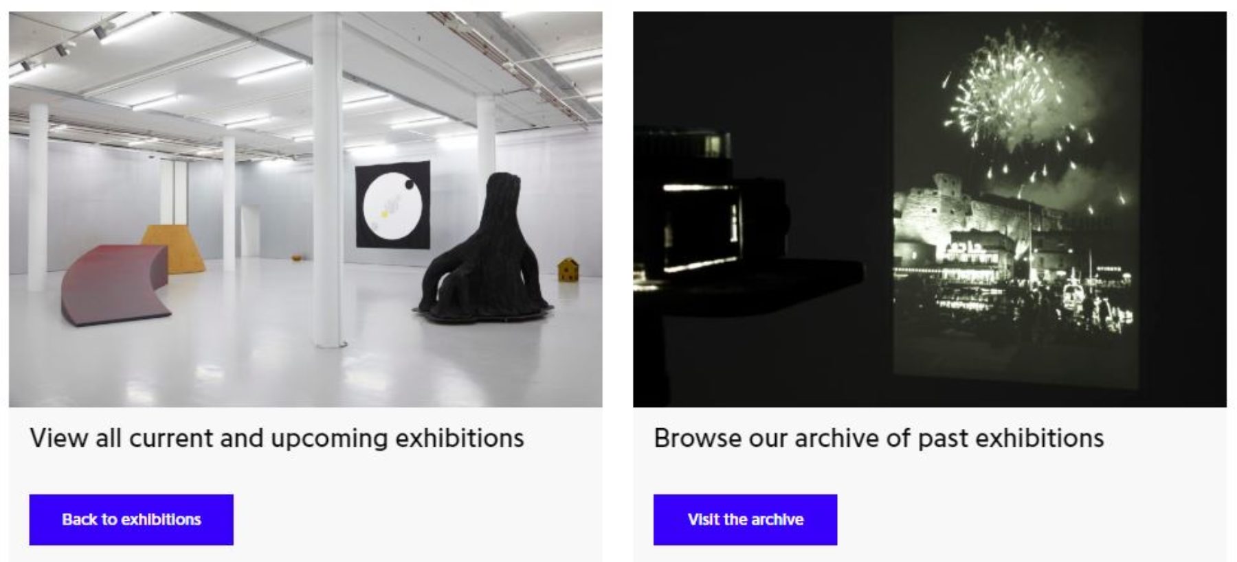 Spike Island Website Development; Exhibitions