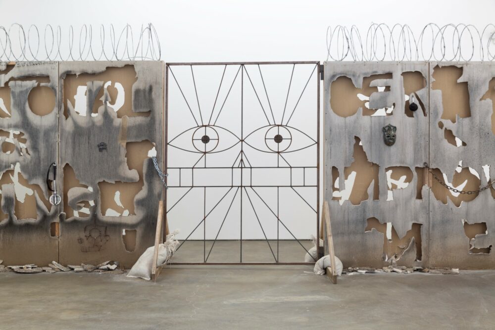 A photograph of an installation by Candice Lin, in a gallery space