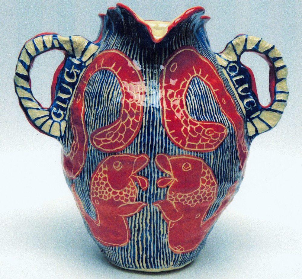 isabel mooney 2019 glug glug, glazed stoneware jug 23 x 42cm