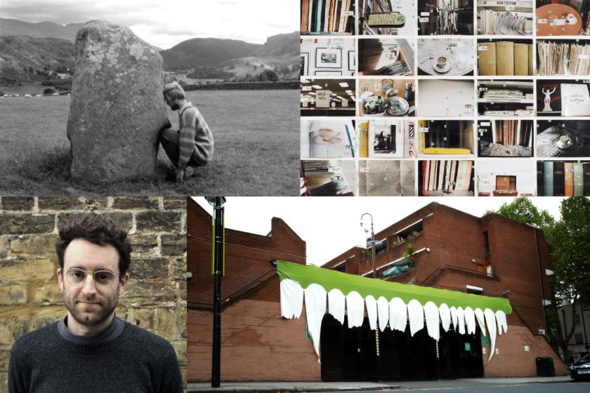 Clockwise from top left: David Chatton Barker; Moyra Davey reading group; Matilda Moors Come As You Aren't (2019) Photograph by Sam Keelan; Oliver Sutherland