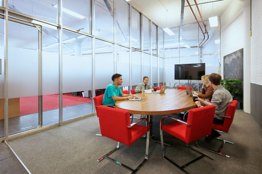 A photograph of Spike Island Workspace's large meeting room