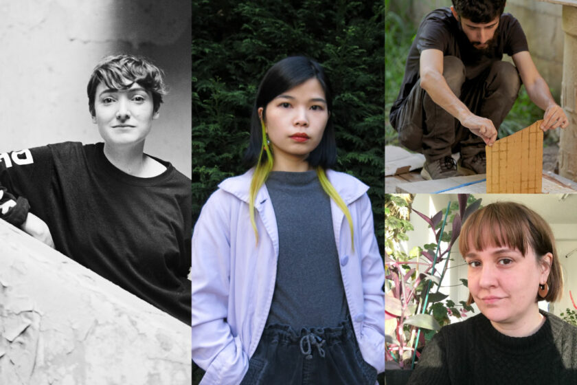A composite image of portrait photographs of Diego Sagastume, Lucy Clout, Angela YT Chan, Phoebe Davies