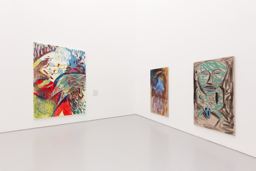 Installation view of Lucy Stein's exhibition Wet Room at Spike Island