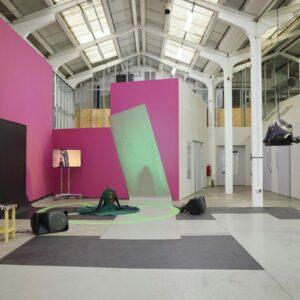 Installation view of the LOOP exhibition at Eastside Projects gallery space