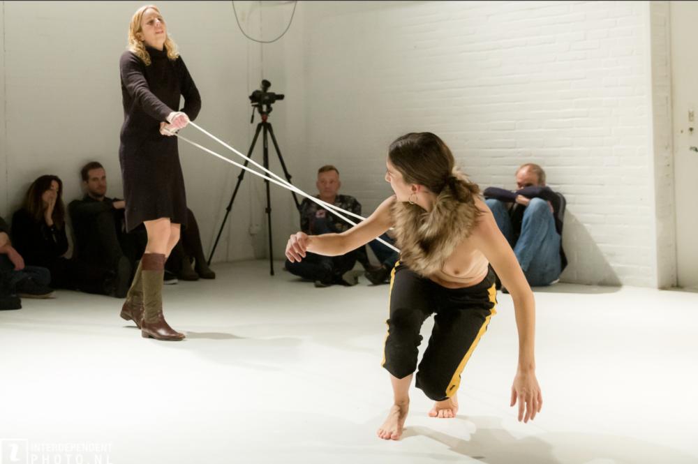 A performance still of Iro Vasalou's work 'Becoming with Animal'